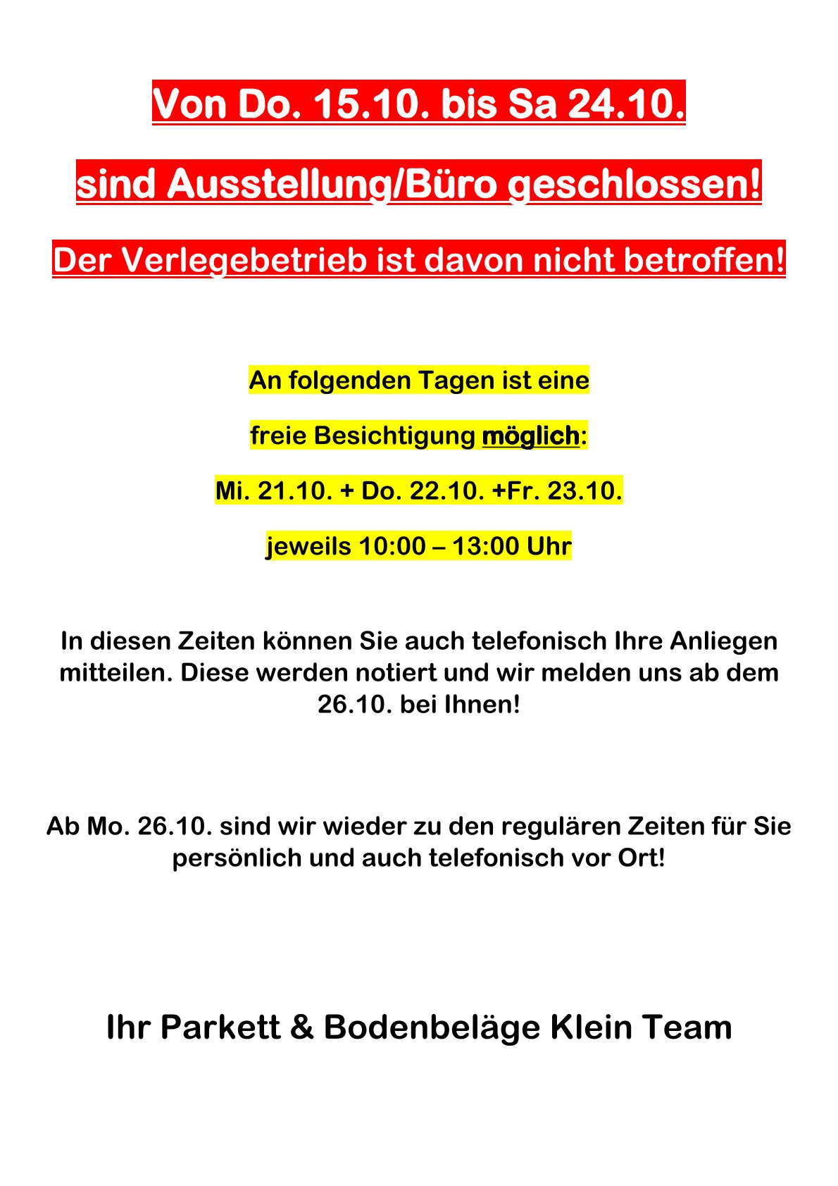 15. bis 24.10.26 1